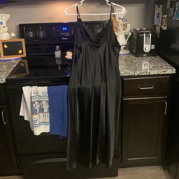 Black BeBe Silk/Satin Dress - Picture 2 of 3